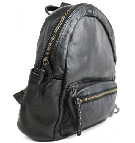 The trend 22309-80 ITALIAN LEATHER BACKPACK - Black - 22309$80