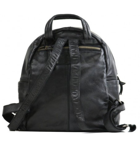 The trend 22309-80 ITALIAN LEATHER BACKPACK - Black - 22309$80