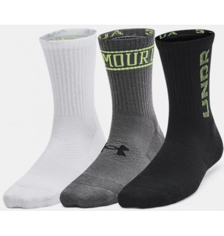 Under Armour UA YOUTH 3-MAKER MID-CREW 3PK - Argent gris - 1386249$025