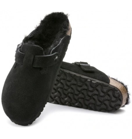 Birkenstock BOSTON VL SHEARLING 0259881 - Black - BOSTONVL$H.02B