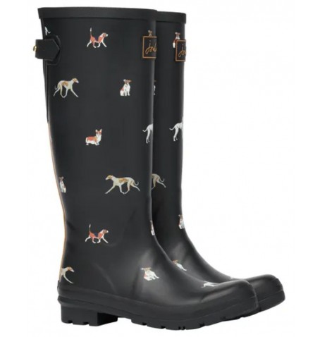 Joules WELLY PRINT BLKDOG 214784 - Black - 214784$02JO