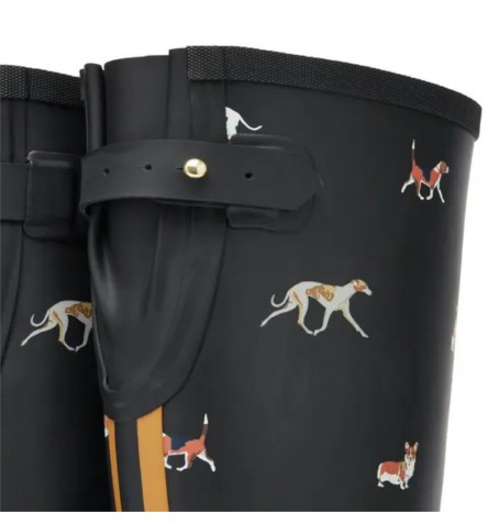 Joules WELLY PRINT BLKDOG 214784 - Black - 214784$02JO