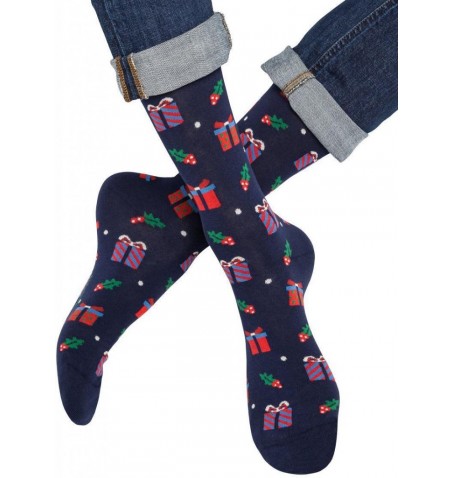 Bleu Forêt GIFT PATTERN SOCKS - Blue - 2288$JI8