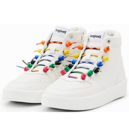 Desigual SHOES FANCY HIGH LACES 22WSKP03 - Blanc - 22WSKP03$14DE