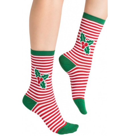 Bleu Forêt HOLLY STRIPES PATTERN SOCKS - Green khaki - 6390$CT9