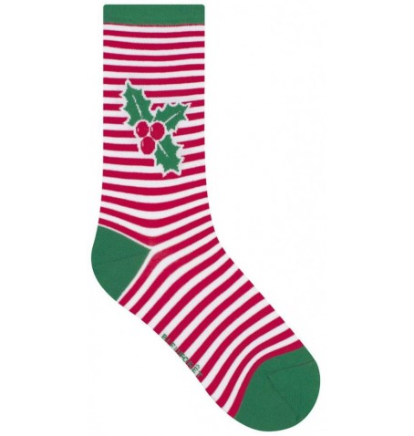 Bleu Forêt HOLLY STRIPES PATTERN SOCKS - Green khaki - 6390$CT9