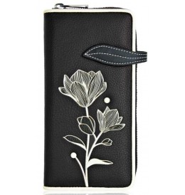 Espe MAGNOLIA CLUTCH WALLET BLACK - Noir - MAGNOLIARFID$02