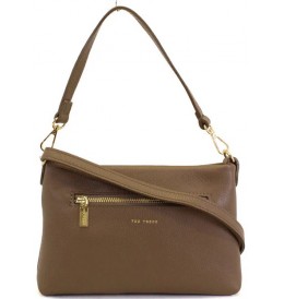 The trend 130813 ACACIA LEATHER BAG - Taupe - 130813$160