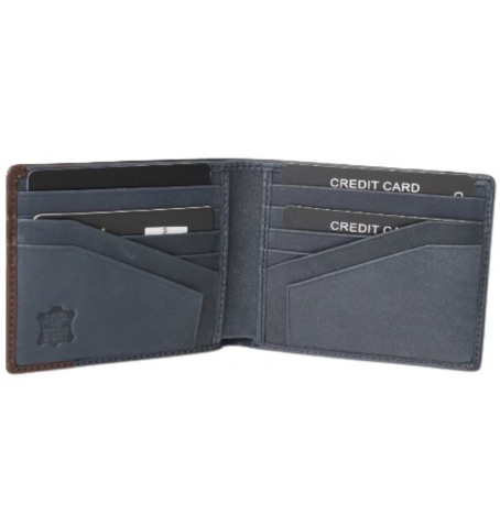 The trend 6057076 ITALIAN LEATHER WALLET - Blue - 6057076$66