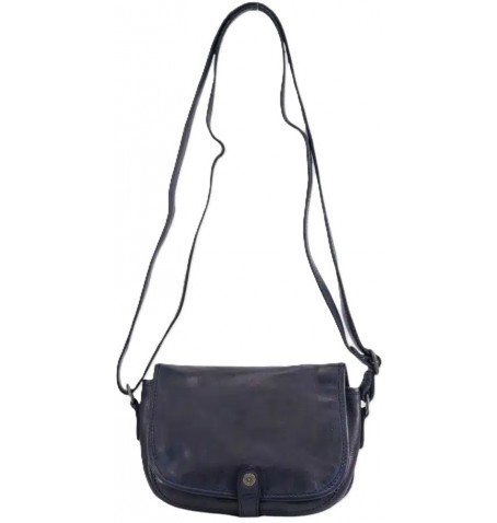 The trend 22505 VERA ITALIAN LEATHER BAG - Blue - 22505$100