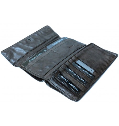 The trend 22245 LONG ITALIAN LEATHER WALLET - Blue - 22245$100